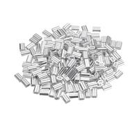 sourcing map 200Pcs Aluminum Crimping Loop Sleeve for 1/16" Diameter Wire Rope, Double Ferrule Aluminum Wire Rope Sleeve for Cable Line End