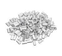 sourcing map 200Pcs Aluminum Crimping Loop Sleeve for 1/32" Diameter Wire Rope, Double Ferrule Aluminum Wire Rope Sleeve for Cable Line End