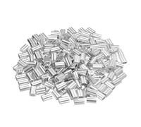 sourcing map 200Pcs Aluminum Crimping Loop Sleeve for 1/8" Diameter Wire Rope, Double Ferrule Aluminum Wire Rope Sleeve for Cable Line End