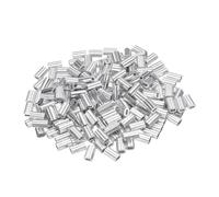 sourcing map 200Pcs Aluminum Crimping Loop Sleeve for 3/64" Diameter Wire Rope, Double Ferrule Aluminum Wire Rope Sleeve for Cable Line End