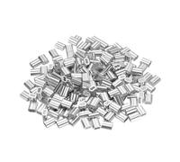 sourcing map 200Pcs Aluminum Crimping Loop Sleeve for 5/64" Diameter Wire Rope, Double Ferrule Aluminum Wire Rope Sleeve for Cable Line End