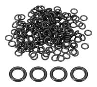 sourcing map 200Pcs AS-010 O-rings, Nitrile Rubber O-Rings 1/4" ID, 3/8" OD, 1/16" Width Round Sealing Gasket for Hydraulic Pneumatic Systems Sealing Repair (90 Durometer, Black)