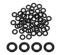 sourcing map 200Pcs AS-108 O-rings, Nitrile Rubber O-Rings 1/4" ID, 7/16" OD, 3/32" Width Round Sealing Gasket for Automotive Machine Plumbing Sealing Repair (70 Durometer, Black)