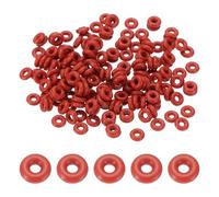 sourcing map 200Pcs AS568 AS-005 Silicone O-Ring, 70A Durometer, 2.57mm ID, 6.13mm OD, 1.78mm Width Sealing Gasket for Automotive Machine Pipe Valves, -40°C-200°C, Red