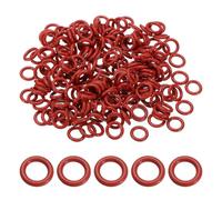 sourcing map 200Pcs AS568 AS-010 Silicone O-Ring, 70A Durometer, 6.07mm ID, 9.63mm OD, 1.78mm Width Sealing Gasket for Automotive Machine Pipe Valves, -40°C-200°C, Red