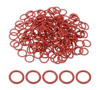 sourcing map 200Pcs AS568 AS-012 Silicone O-Ring, 70A Durometer, 9.25mm ID, 12.81mm OD, 1.78mm Width Sealing Gasket for Automotive Machine Pipe Valves, -40°C-200°C, Red