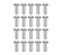 sourcing map 200Pcs Brazier Head Rivets, M4 x 10mm Aluminum Solid Dome Head Boat Rivets Fasteners for Ships Aircraft Machinery Joining and Repair, Silver Tone