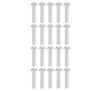 sourcing map 200Pcs Brazier Head Rivets, M4 x 20mm Aluminum Solid Dome Head Boat Rivets Fasteners for Ships Aircraft Machinery Joining and Repair, Silver Tone