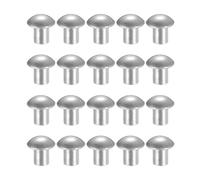 sourcing map 200Pcs Brazier Head Rivets, M5 x 6mm Aluminum Solid Dome Head Boat Rivets Fasteners for Ships Aircraft Machinery Joining and Repair, Silver Tone
