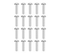 sourcing map 200Pcs Brazier Head Rivets, M6 x 20mm Aluminum Solid Dome Head Boat Rivets Fasteners for Ships Aircraft Machinery Joining and Repair, Silver Tone