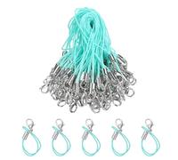 sourcing map 200Pcs Clasp Cords Clasp Strap Lanyard Charm Short Finger Rope with Lobster Clasp for Cellphone Cases Keychain DIY Jewelry Making, Mint Green