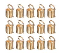 sourcing map 200Pcs Coil Cord Ends, 5x9mm Iron Spring Tube Cap Clasps with Loops for DIY Jewelry Craft Making, Light Golden
