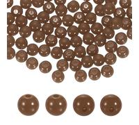sourcing map 200pcs Deep Brown Acrylic Round Beads 6mm Dia 1.9mm Hole Plastic Resin Smooth Balls Loose Bead for Jewelry Making Bracelets Necklace Earrings DIY