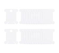sourcing map 200pcs Embroidery Floss Bobbins, 1.5" x 1.4" with Thread Clips Plastic Floss Bobbins Cardboard for Cross Stitch Thread Organizer Holder DIY Craft Sewing Storage, White
