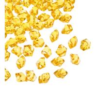 sourcing map 200pcs Fake Ice Rocks Acrylic Orange Crystals Gems Stones Dazzling Crushed Ice Sparkling Fake Diamonds for Vase Fillers