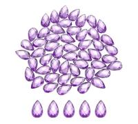sourcing map 200PCS Flat Back Acrylic Teardrop Gems 6x10mm Artificial Rhinestones for DIY Crafts Bead Wedding Party Face Painting Jewelry Making Pale Purple