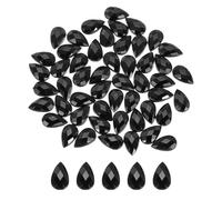 sourcing map 200PCS Flat Back Acrylic Teardrop Gems 6x10mm Artificial Rhinestones for DIY Crafts Bead Wedding Party Face Painting Jewelry Making Pale Black