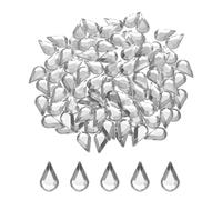 sourcing map 200PCS Flat Back Acrylic Teardrop Gems 6x10mm Artificial Rhinestones for DIY Crafts Bead Wedding Party Face Painting Jewelry Making White