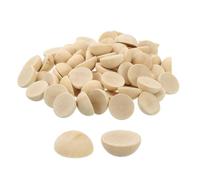 sourcing map 200Pcs Half Wood Beads, 15mm Unfinished Hemisphere Balls Round Natural Wooden Beads for DIY Crafting, Festival Ornaments