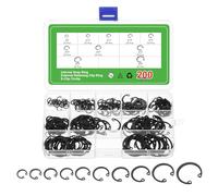 sourcing map 200Pcs Internal Retaining Ring Circlip Assortment Set, 65 Mn Metal Circlip Snap Rings 10 Sizes M8 M10 M12 M14 M16 M18 M20 M22 M24 M26
