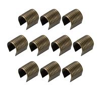 sourcing map 200Pcs Leather Rope Clips, 15x17mm Foldable Cylindrical Cord End Crimp for Lanyard, Tassel, DIY Crafts, Bronze Tone