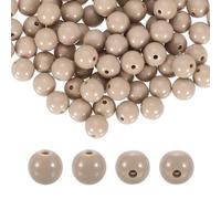 sourcing map 200pcs Light Beige Acrylic Round Beads 10mm Dia 1.9mm Hole Plastic Resin Smooth Balls Loose Bead for Jewelry Making Bracelets Necklace Earrings DIY