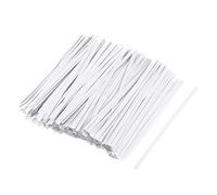 sourcing map 200pcs Long Strong Paper Twist Ties 4 Inch, White