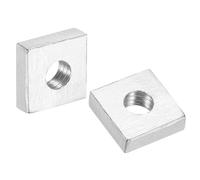 sourcing map 200Pcs M4x9mmx3mm Square Nuts, Carbon Steel Zinc Plated Coarse Thread Square Nuts Fasteners for Home Repairs and Professional Engineering, Silver