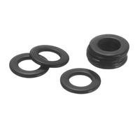 sourcing map 200Pcs M5 304 Stainless Steel Flat Washers, ID 5mm, OD 10mm, Thickness 1mm Round Metal Washers for Screws Bolts, Outdoor Construction, Black