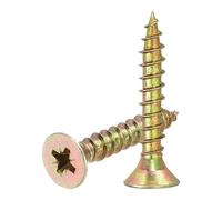 sourcing map 200pcs M5x30mm Phillips Flat Head Sheet Metal Screws, Carbon Steel Cross Drive Self Tapping Wood Screws Chipboard Screw for Sheet Metal, Wood, Color