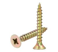 sourcing map 200pcs M5x35mm Phillips Flat Head Sheet Metal Screws, Carbon Steel Cross Drive Self Tapping Wood Screws Chipboard Screw for Sheet Metal, Wood, Color