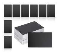 sourcing map 200Pcs Metal Business Card Blanks,1/64" Thick 3.4x2 Black Matte Aluminum Laser Engraving Materials Unique Cards for DIY Name Cards,Credit,Luggage Tags