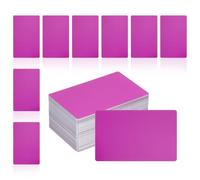sourcing map 200Pcs Metal Business Card Blanks,1/64" Thick 3.4x2 Purple Aluminum Laser Engraving Materials Unique Cards for DIY Name Cards,Credit,Luggage Tags