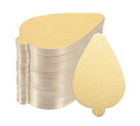 sourcing map 200pcs Mini Cake Boards, Mousse Cake Cardboards Leaf Cake Bases Plates Cupcake Dessert Displays Base Tray for Cupcakes, Cakes, Pastries, Dessert Base(Gold)