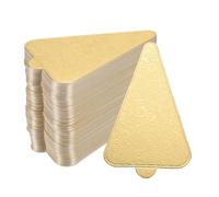 sourcing map 200pcs Mini Cake Boards, Mousse Cake Cardboards Triangle Cake Bases Plates Cupcake Dessert Displays for Cupcakes, Cakes, Pastries, Dessert Base - Grease Proof (Floral Gold)