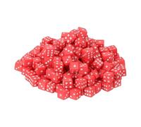 sourcing map 200Pcs Mini Dice, 8mm/0.31" Acrylic Tiny Six Side Game Dot Square Dice Bulk for Table Board Game Party Activities, Red/White