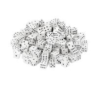 sourcing map 200Pcs Mini Dice, 8mm/0.31" Acrylic Tiny Six Side Game Dot Square Dice Bulk for Table Board Game Party Activities, Light Beige/Black