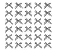 sourcing map 200pcs Mini Gingham Ribbon Bows 2 Inch Small Tiny Checkered Plaid Ribbon Bow for Sewing Crafts, Hair Accessories, Gift Box Ornament, Festival Decoration, Black/White