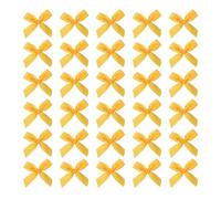 sourcing map 200pcs Mini Ribbon Bows 2 Inch Small Tiny Bright Yellow Ribbon Bows for DIY Crafts, Sewing Appliques, Hair Accessories, Gift Box Ornament, Wedding, Birthday Party Decoration