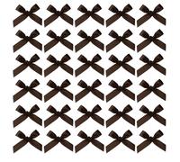 sourcing map 200pcs Mini Ribbon Bows 2 Inch Small Tiny Dark Brown Ribbon Bows for DIY Crafts, Sewing Appliques, Hair Accessories, Gift Box Ornament, Wedding, Birthday Party Decoration