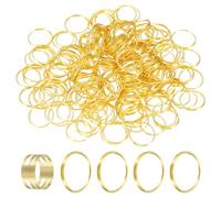 sourcing map 200pcs Mini Split Rings, 12mm 304 Stainless Steel Jump Ring Small Round Ring Clips Crystals Suncatcher for Fastening Chandelier Crystal Lamp Accessories, Gold
