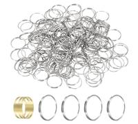 sourcing map 200pcs Mini Split Rings, 12mm 304 Stainless Steel Jump Ring Small Round Ring Clips Crystals Suncatcher for Fastening Chandelier Crystal Lamp Accessories, Silver