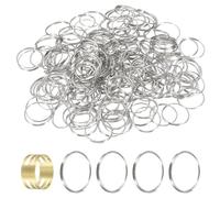sourcing map 200pcs Mini Split Rings, 15mm 304 Stainless Steel Jump Ring Small Round Ring Clips Crystals Suncatcher for Fastening Chandelier Crystal Lamp Accessories, Silver