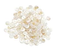 sourcing map 200Pcs Natural Shell Button, 2 Hole 10mm Mother of Pearl Buttons for Shirt Coats Suits Jacket Jeans Skirts DIY Sewing Crafts, White