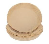 sourcing map 200pcs Oil Air Fryer Paper Liners 9.84" Round Disposable Non-Stick Air Fryer Paper Liners Silicone Oil Coating for Microwaves Ovens Steaming Baking Roasting Frying Portable