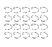 sourcing map 200Pcs Open Jump Rings, 4.5mm 316 Stainless Steel O Rings, Split Rings Circle Clasp Connecting Rings for Jewelry Making Supplies Necklace Repair, Silver