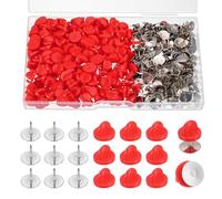 sourcing map 200Pcs Pair Pin Backs Locking for Crafts Keepers Locking Clasp Blank Backing Pin with Storage Case for Backpacks, Craft Making, Tie, Hat, Badges, Red