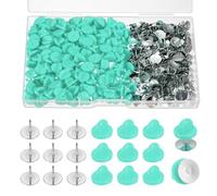 sourcing map 200Pcs Pair Pin Backs Locking for Crafts Keepers Locking Clasp Blank Backing Pin with Storage Case for Backpacks, Craft Making, Tie, Hat, Badges, Light Green