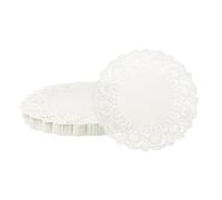 sourcing map 200pcs Paper Doilies 10 Inch Round Lace Paper Doilies Placemats Bulk for Cakes Dessert Crafts Party Wedding Birthday Table Decor, White
