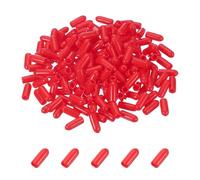 sourcing map 200pcs Pegboard Hooks Protector Rubber End Caps, Peg Board Hook Flexible Prongs End Tips Caps Rack Cover for Pegboard Dishwasher Hook, Red(16mm Long 4mm Inner Dia)